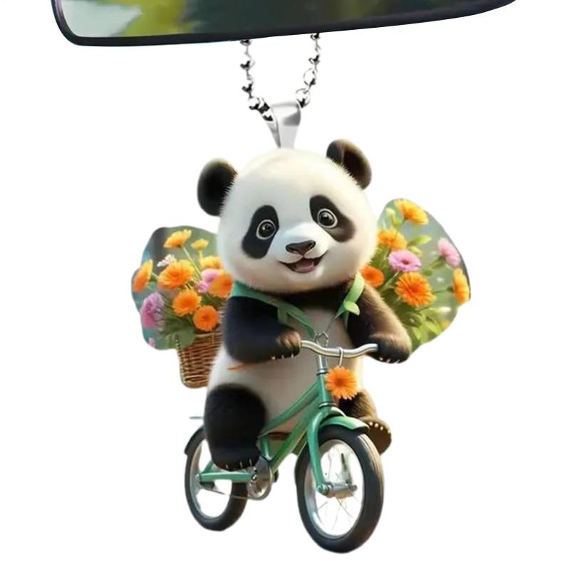 Aizuoni Panda-Rückspiegel-, Rückspiegel-Panda | Charm Acryl Panda Aufhänger Anhänger - Niedliche Auto-Rückspiegel- für Tisch, Zuhause, Rucksack-Ausstellung von Aizuoni