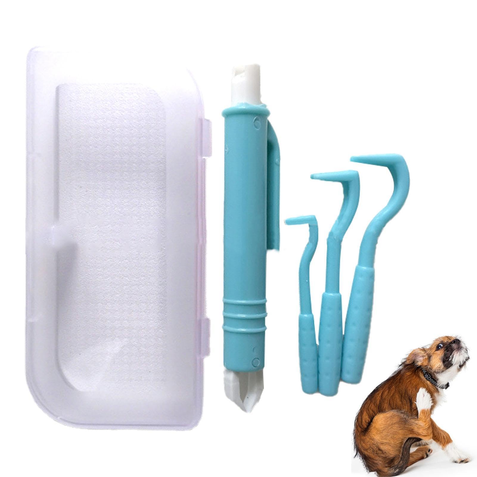 Aizuoni Zeckenzange Ticksafe, Zeckenschutz Katze, Zeckenzange Für Hunde, Zeckenzange Katze, Zecken-Entferner-Kit, 4 STK Zeckenentferner-Pinzetten-Flohentferner-Werkzeug-Set, Floh-Entferner-Kamm-Läuse von Aizuoni