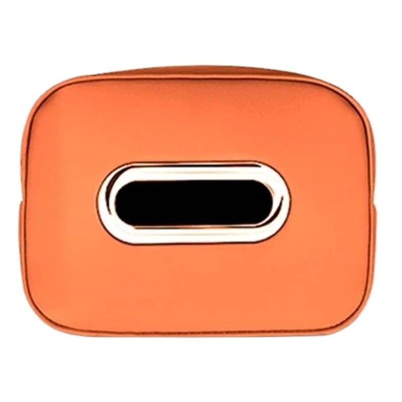 1 Stück Auto-Taschentuchbox Aus Mikrofaser-Leder, for Die Mittelkonsole, Armlehne, Serviettenbox, Sonnenblende, Rücksitz, Taschentuchbox Mit Befestigungsgurt(Orange) von Ajhui