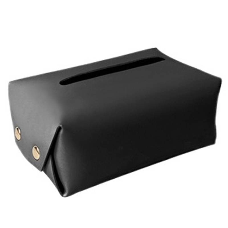 1 Stück Auto-Tissue-Box-Halter PU-Leder Auto Center Console Armlehne Serviettenbox Sonnenblende Rücksitz Tissue Case Fix Strap Autozubehör(Black) von Ajhui