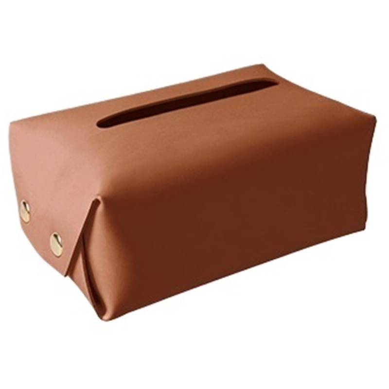 1 Stück Auto-Tissue-Box-Halter PU-Leder Auto Center Console Armlehne Serviettenbox Sonnenblende Rücksitz Tissue Case Fix Strap Autozubehör(Brown) von Ajhui