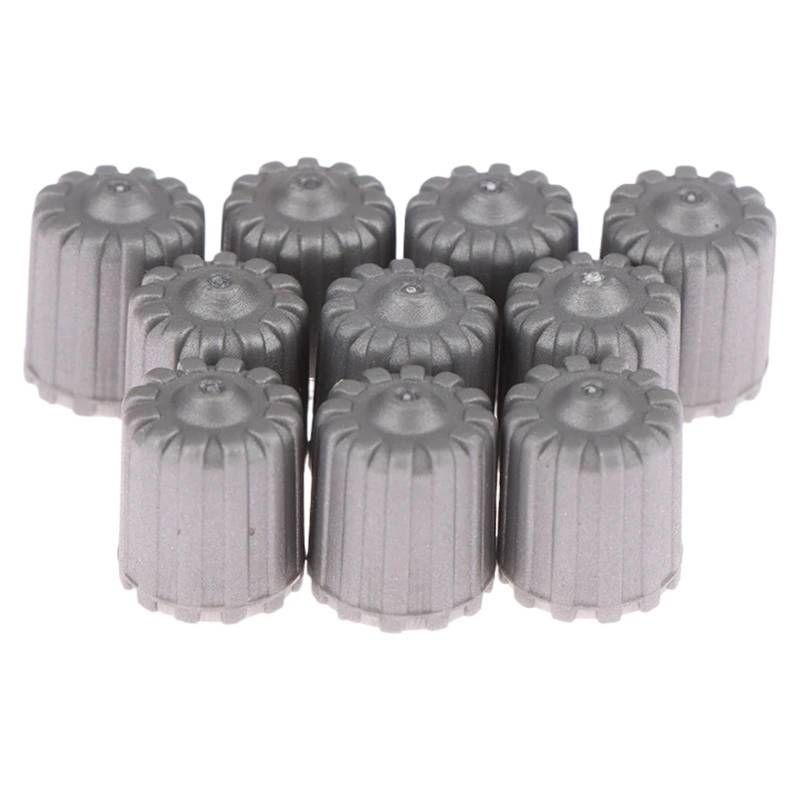 10 Pcs Auto Reifen Ventil Stem Caps Nylon Reifen Air Port Staub Abdeckungen W/Dichtung Grau Zubehör For Auto Fahrrad von Ajhui