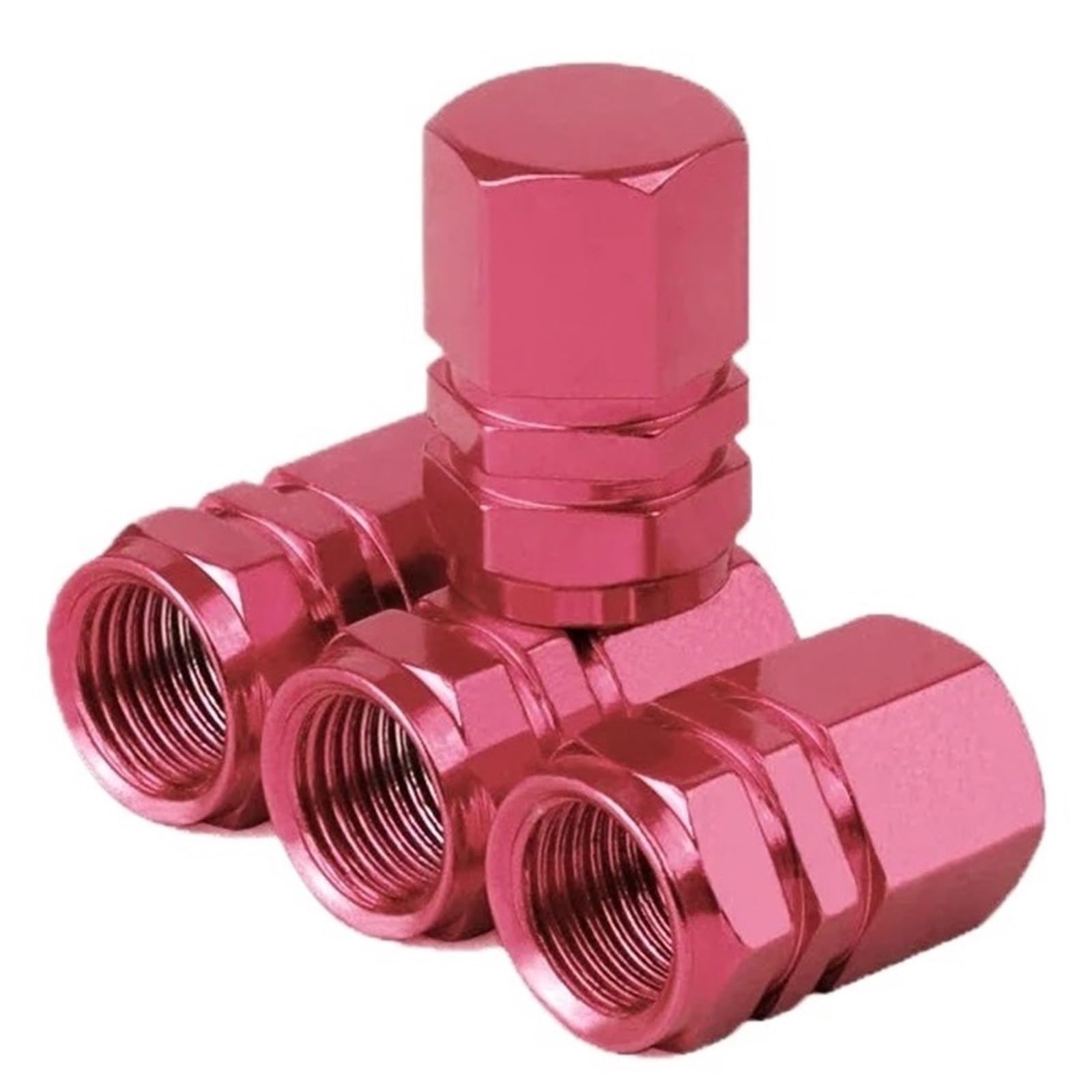 1Pcs Reifen Ventil Stem Caps Dekorative Reifen Zubehör Aluminium Legierung Nippel Rad Kappen Abdeckung Staubdicht(Pink) von Ajhui