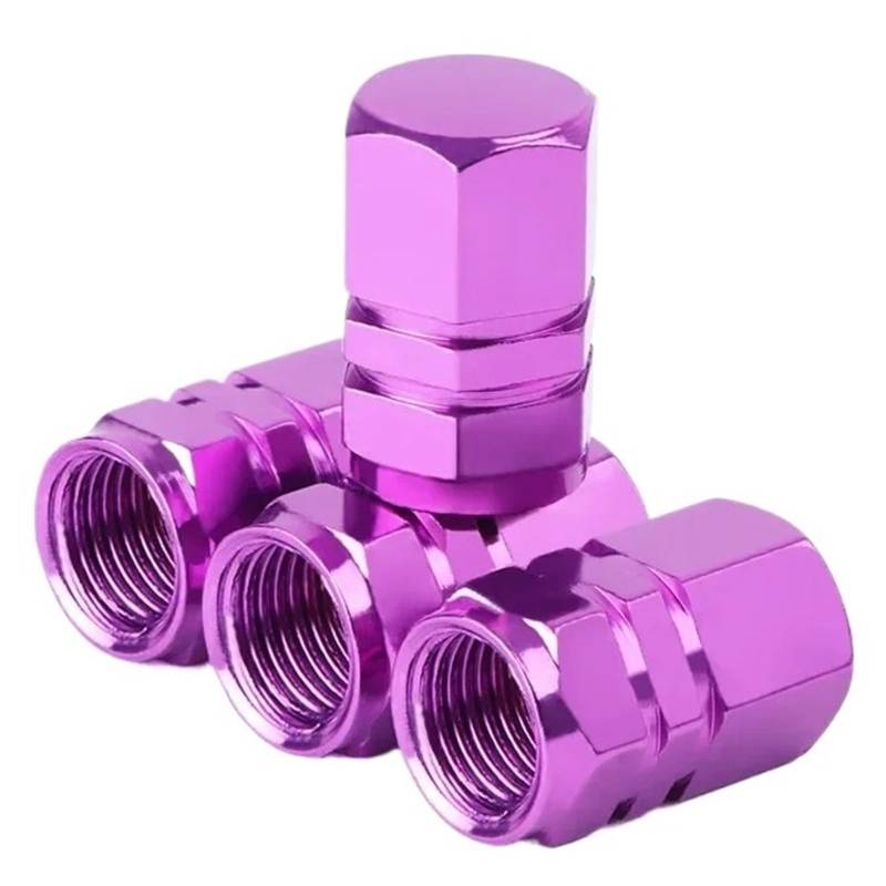 1Pcs Reifen Ventil Stem Caps Dekorative Reifen Zubehör Aluminium Legierung Nippel Rad Kappen Abdeckung Staubdicht(Purple) von Ajhui