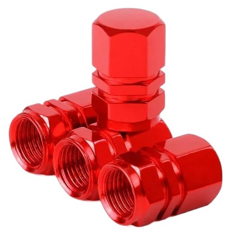 1Pcs Reifen Ventil Stem Caps Dekorative Reifen Zubehör Aluminium Legierung Nippel Rad Kappen Abdeckung Staubdicht(Red) von Ajhui