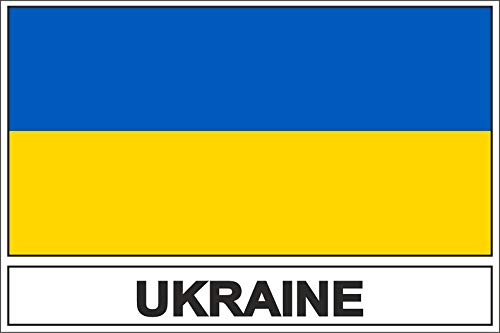 Akachafactory Sticker Aufkleber Flaggen Flagge Fahne UA Ukraine von Akachafactory