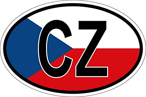 Akachafactory Sticker Aufkleber Nationalitätenkennzeichen Flagge Fahne CZ Tschechien von Akachafactory