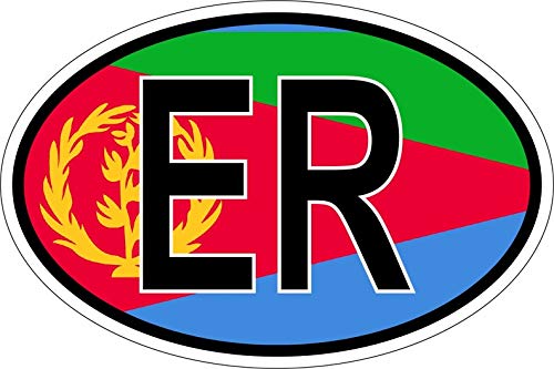 Akachafactory Sticker Aufkleber Nationalitätenkennzeichen Flagge Fahne ER Eritrea von Akachafactory