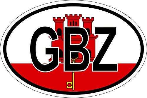 Akachafactory Sticker Aufkleber Nationalitätenkennzeichen Flagge Fahne GBZ Gibraltar von Akachafactory