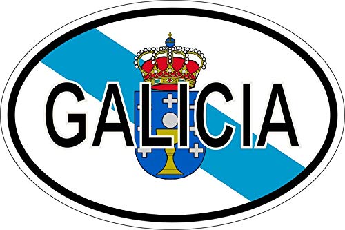 Akachafactory Sticker Aufkleber Nationalitätenkennzeichen Flagge Fahne Galicia von Akachafactory