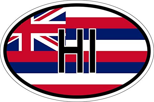 Akachafactory Sticker Aufkleber Nationalitätenkennzeichen Flagge Fahne Hawaii HI von Akachafactory