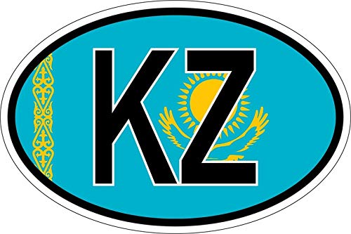 Akachafactory Sticker Aufkleber Nationalitätenkennzeichen Flagge Fahne KZ kasachstan von Akachafactory