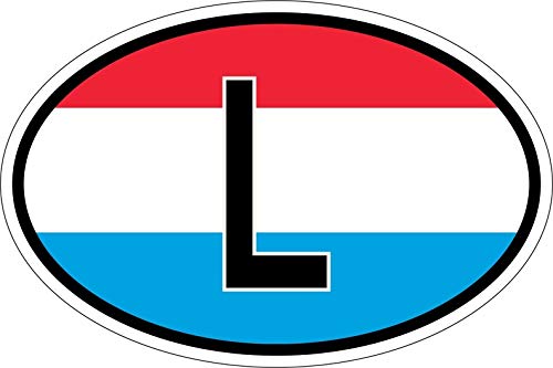 Akachafactory Sticker Aufkleber Nationalitätenkennzeichen Flagge Fahne L Luxemburg von Akachafactory