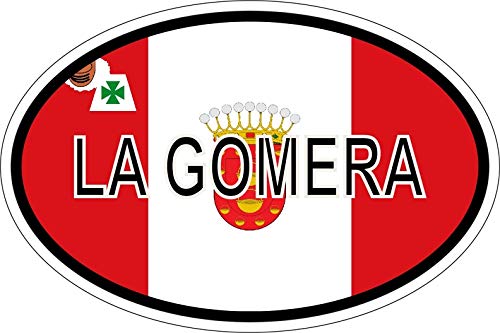 Akachafactory Sticker Aufkleber Nationalitätenkennzeichen Flagge Fahne la Gomera von Akachafactory