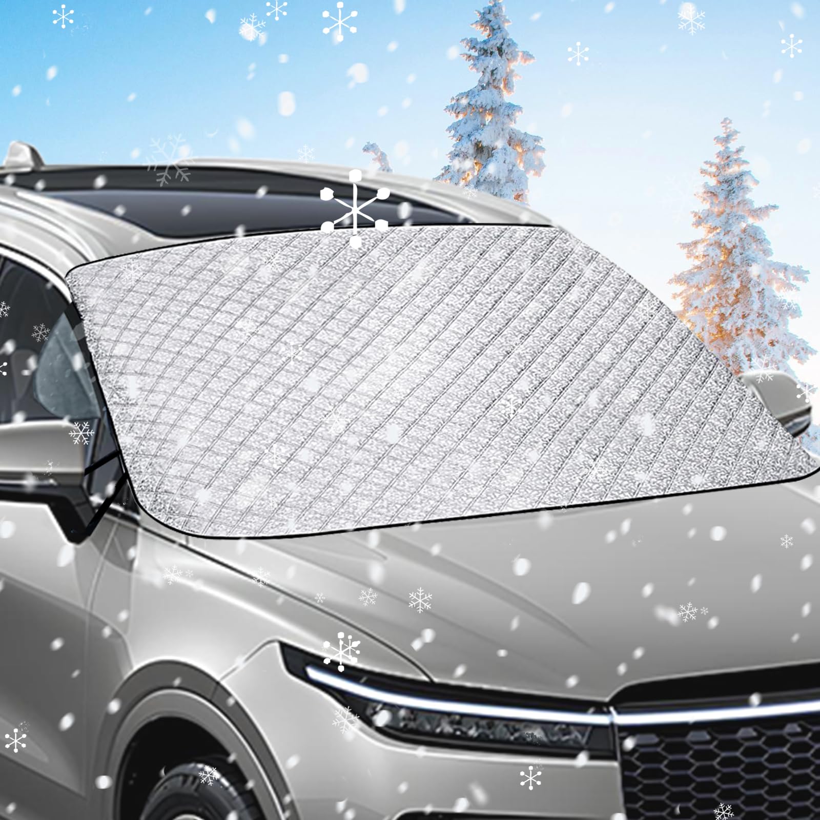 Akapola Frontscheibenabdeckung, Scheibenabdeckung Auto Winter Windschutzscheibenabdeckung Auto Windschutzscheibe Abdeckung Faltbare Autoscheiben Abdeckungen Für Die Gegen Schnee EIS Frost Staub Sonne von Akapola