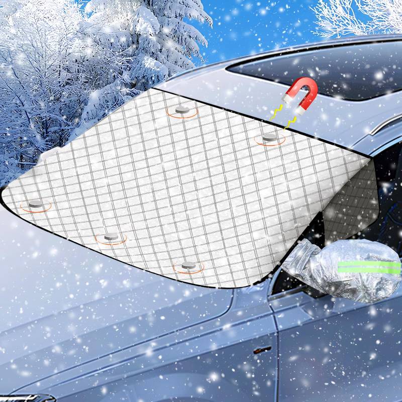 Frontscheibenabdeckung, Windschutzscheibenabdeckung Scheibenabdeckung Auto Winter Windschutzscheiben Abdeckung mit Magneten & 2 Spiegelabdeckungen Autoscheiben Abdeckungen Gegen Schnee EIS Fros Sonne von Akapola