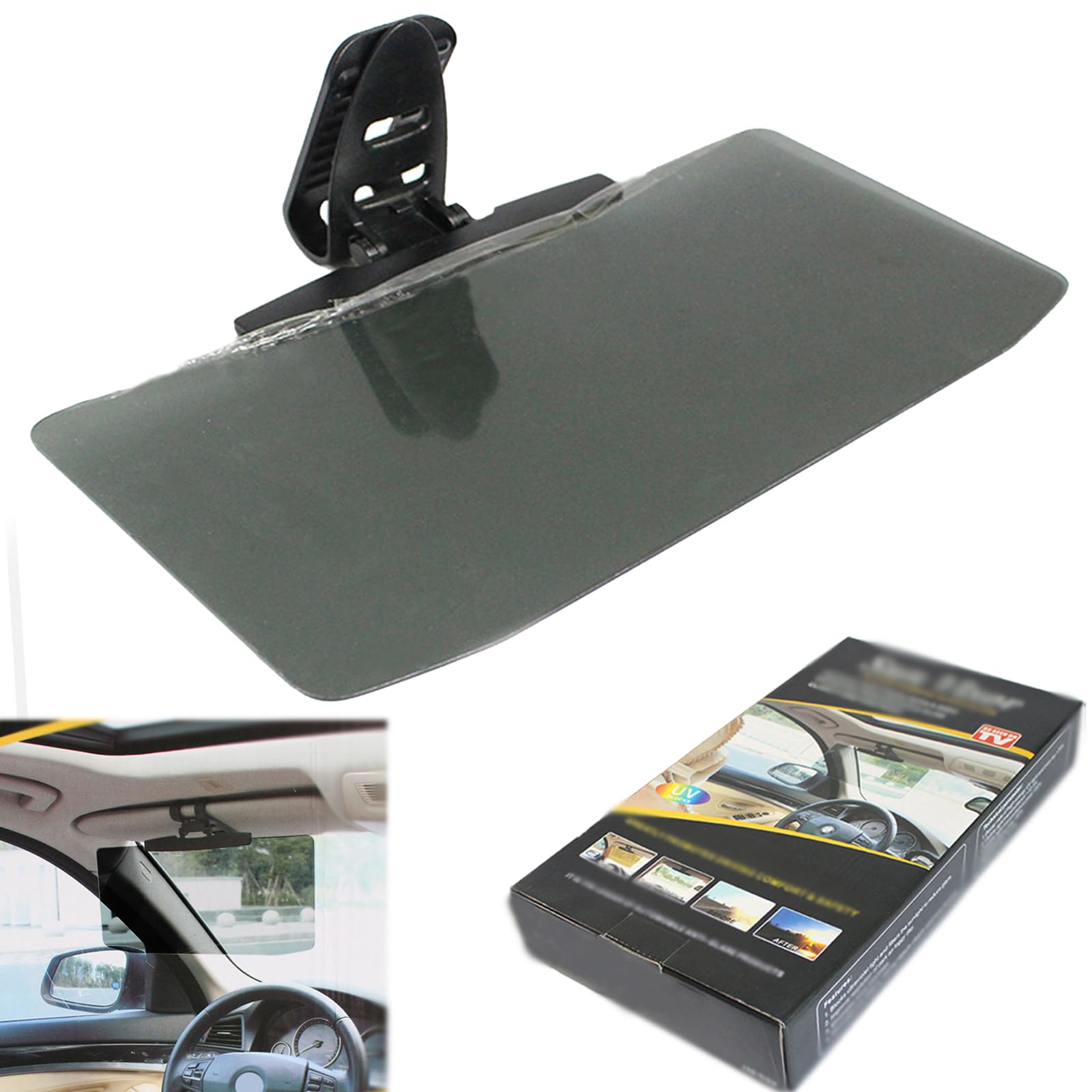 Universelle Auto-Sonnenblende Mit Polarisiertem Blendschutz, Car Sun Visor with Polarized Glare Protection, Verstellbarer Sonnenblenden Verlängerung, Frontscheibe-Sonnenschutz Für Auto, SUV von Akayoo