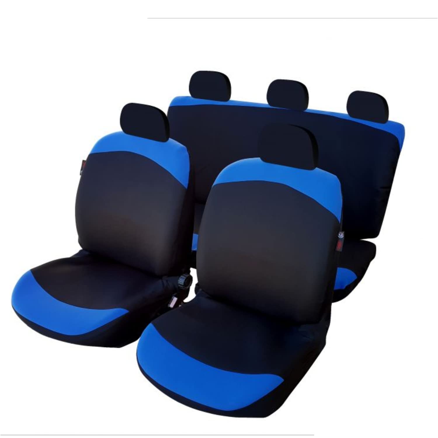 SB620 - Sitzbezug Set, für Fahrzeuge mit oder ohne Seitenairbag, Schwarz, Blau von Akhan