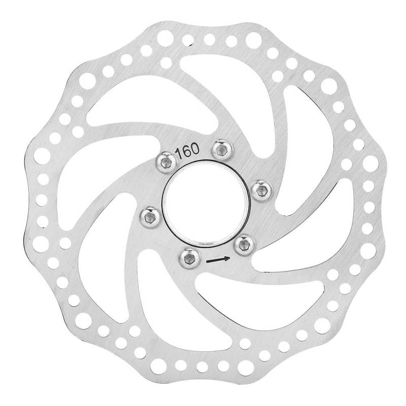 Mountainbike 160mm Gewindenaben Bremsscheibenscheibenflanschadapter mit 6 Schrauben Fahrrad Bremsscheiben, Edelstahl Gewinde Scheibenbremse Rotor Nabe Bremsscheiben + Flanschadapter Bolzen von Akozon