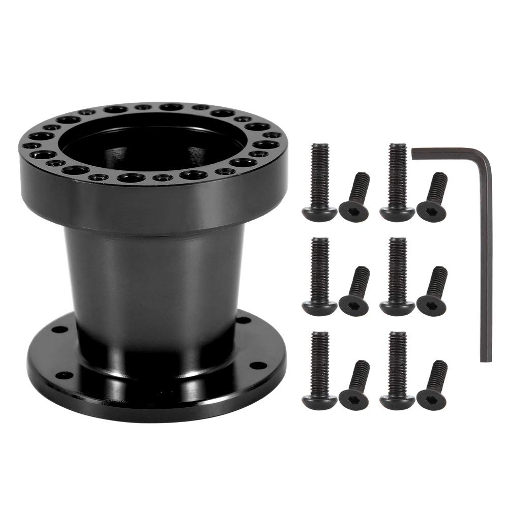 3in Universal Auto Lenkradnabe Aluminium Spacer Lenkradnabe Adapter Kit (Schwarz) von Akozon