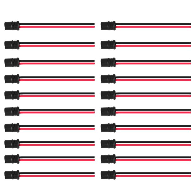 501 Lampenfassung + 20 Stück T10 W5W Lichtverlängerung Sockelverbinder Weichgummi für Autos Fahrräder Boote Fassung Fahrzeug Armaturenbrett Bu + 501 Lampenfassung von Akozon