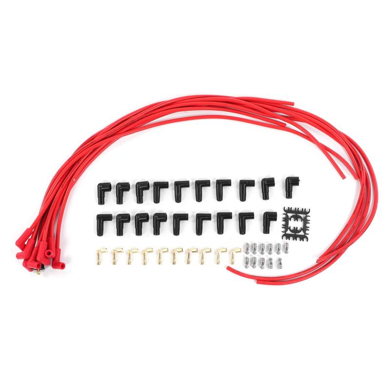 8 mm Zündkerzenkabelsatz mit Zubehörpaket Stabile Leistung 4041R Universal Red, Zündkabel für Zündkerzenkabel für Automotoren von Akozon