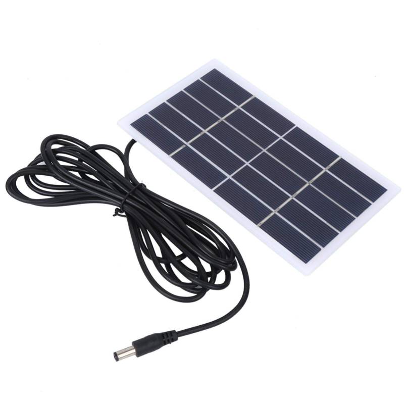 Akozon 2W 5V Polysilicon Solar Ladegerät Power Batterie Panel mit DC-Schnittstelle Aufladen für 3,7V Outdoor Gartenlampe Battery Auto von Akozon