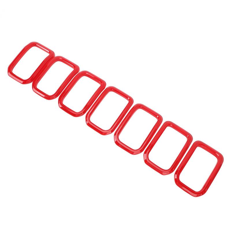 Akozon 7PCS Red Front Kühlergrilleinsatz Abdeckringe Trim -Kit für Renegade 2022-2024 - Stylish Car Decoration & Protection von Akozon