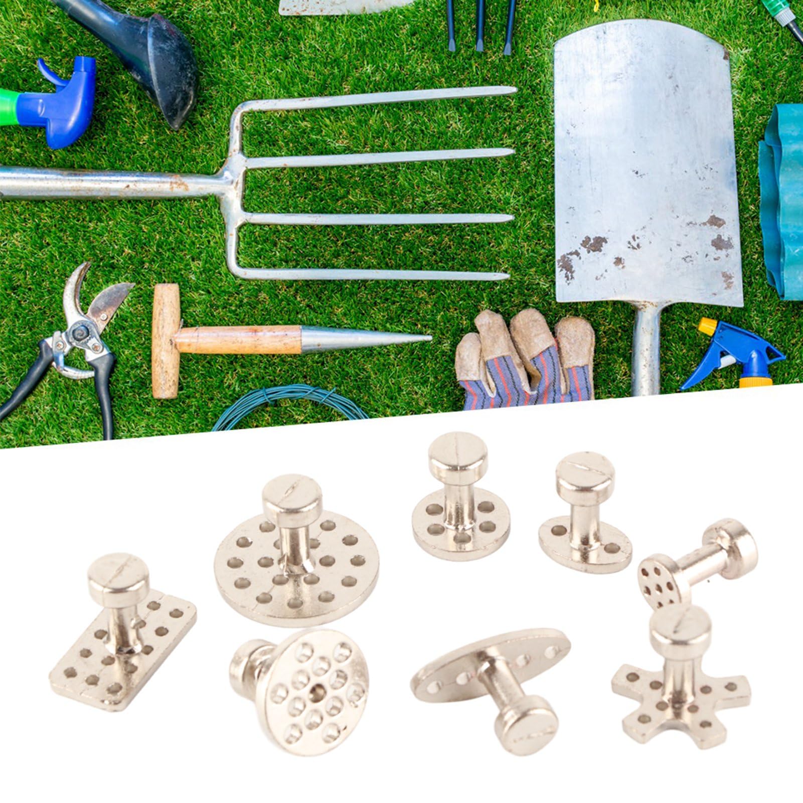 Akozon 8-teiliges Garten-Reparaturwerkzeug – Metall-Dellenzieher-Set, Karosserie-Reparatur-PDR-Set, Saugnapf für Blechbeulen, Werkzeug Zur Dellenentfernung von Akozon