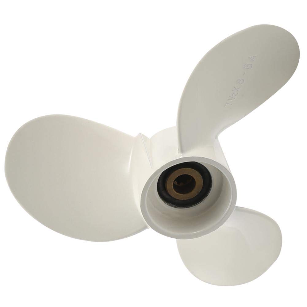 Akozon Außenborder Propeller 7 1/2 x 8 BA 3 Blatt Aluminium Propeller für 4TE 5TE von Akozon