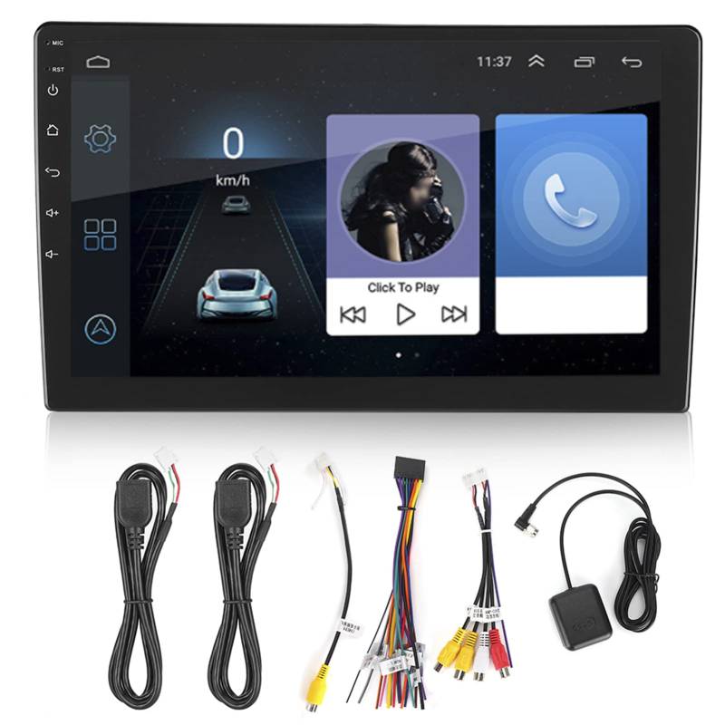 Akozon Auto Navigator, Abs Schwarz 10,1-Zoll 1din Auto Gps Stereo 1080p Mp5 Player Wifi Auto Navigation Auto Stereo Wifi Auto Mp5 Auto GPS Bildschirm Universal Modified Navigation 2usb für Android 1g von Akozon