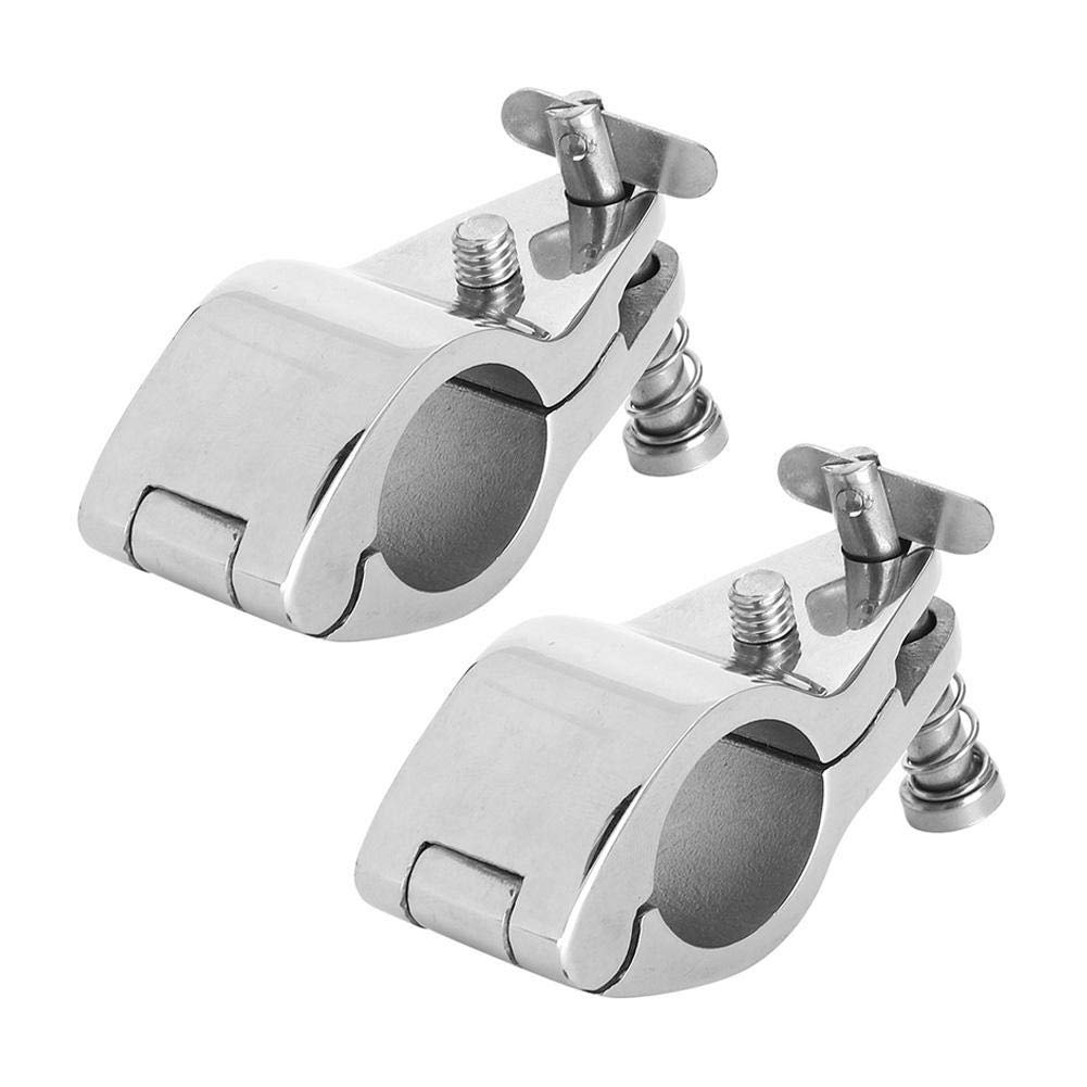 Akozon Bimini Top Scharnierschienenhalterung 2St Stahlboot Klappbare obere Backenrutsche Marine Hardware Fittings Tipp Stil(22mm) von Akozon