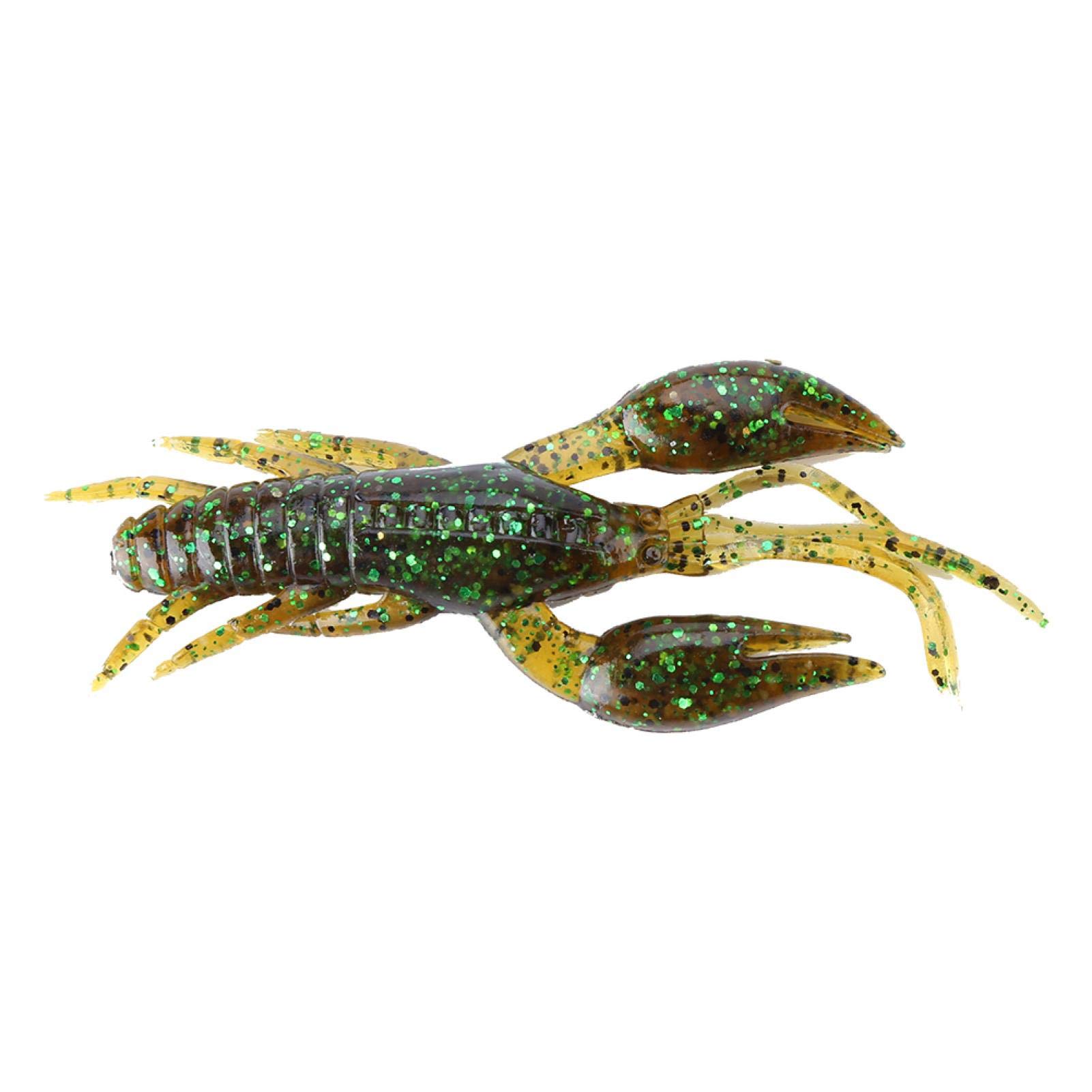 Akozon Crayfish Angeln Gummifische Flusskrebs Fischen Köder, 4pcs Silikon weicher Fischen-Langusten Köder Kunstköden Köder für Karpfen Bass Fischen Frischwasser Salzwasser dunkelgrünes krebs angeln von Akozon