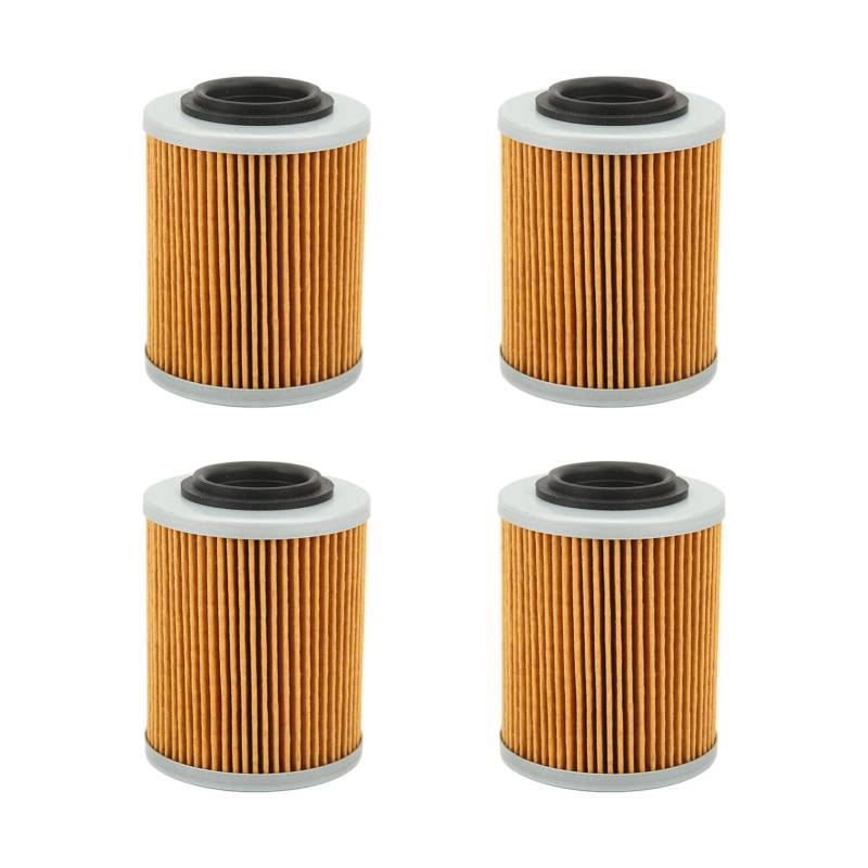 Akozon Motorölfilter, 4 Stück Ölfilter 420256188 KN152 HF152 Ölfilter für CAN AM Outlander 330 400 450 500 570 650 800 850 1000 von Akozon