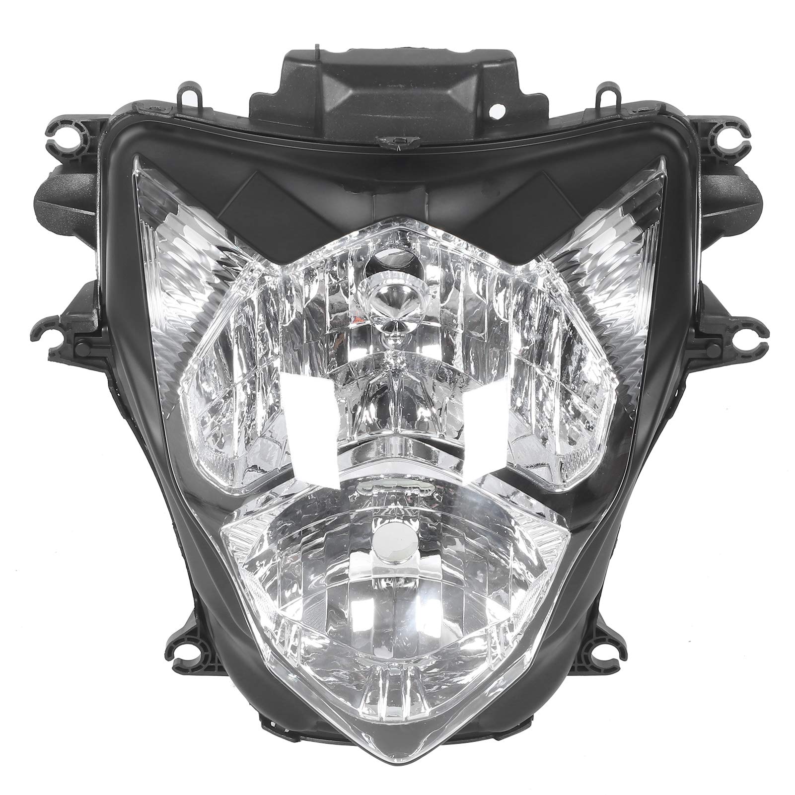 Akozon Motorrad Scheinwerfergehäuse, Schwarz Abs Transparente Linse Motorrad-LED-Scheinwerfergehäuse Für GSXR 600/750 K11 2011-2014 von Akozon