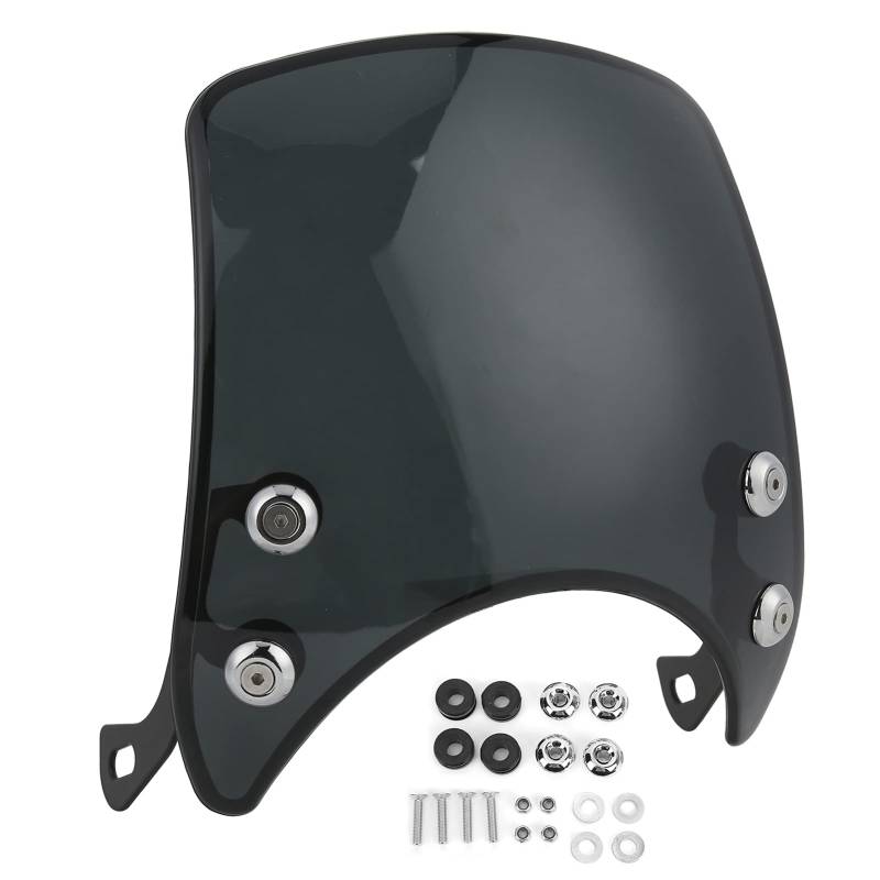 Akozon Motorrad Windschutzscheibe, PC Retro Motorrad Windschutzscheibe Universal Windabweiser für 5-7in Scheinwerfer Motorradteil von Akozon