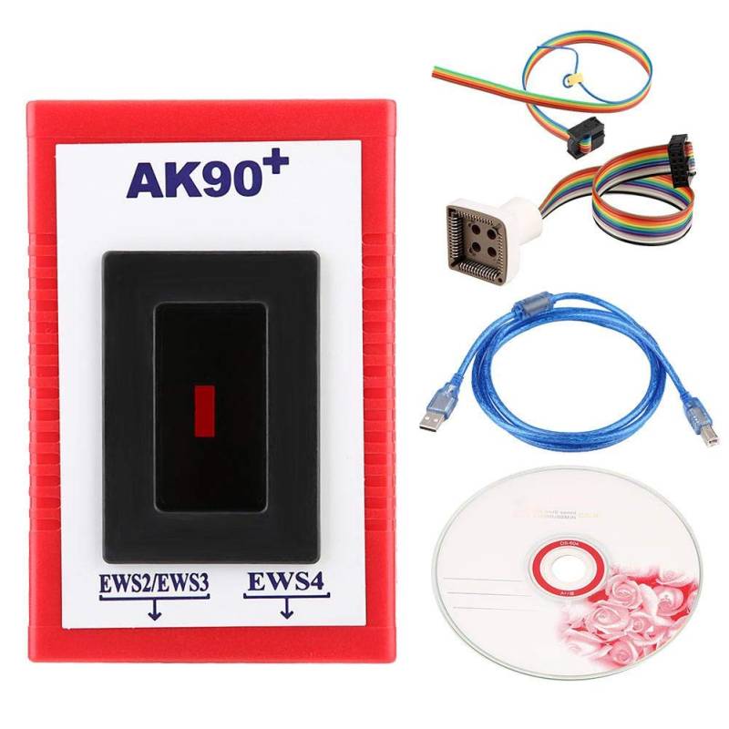 Akozon Schlüsselprogrammierer, AK90 + ABS Auto-Schlüsselprogrammierer Schnelles Lesen V3.19 Match Diagnostic Tool für EWS AK90 Key-PROG von Akozon