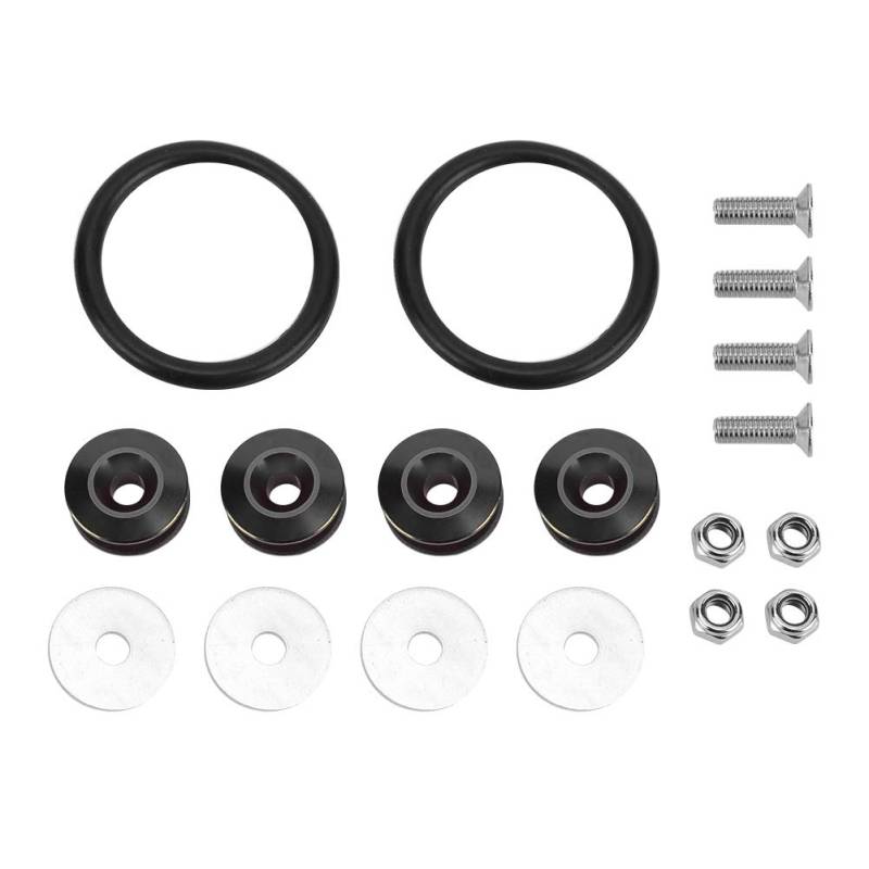 Akozon Stoßstangen-Schnellverschluss-Kit Buntes 16PCS Universal Aluminium-Befestigungselement Clips Kotflügel Lukendeckel Schrauben Spike Gummiringe Kit für Auto Stoßstange Kofferraum(Titan) von Akozon