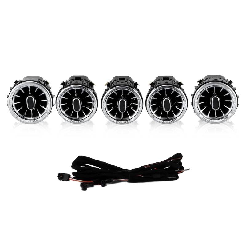 Akozon Turbo Air Vent, 5pcs 3 Color Front LED Turbine Air Vent Umgebungslicht-Kit für -Benz C GLC-Klasse W205 X253 2015-2018 von Akozon