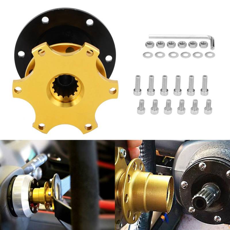 Akozon Universal 6 Loch Lenkrad Schnellfreisetzungs -Kit - CNC -Alloy -Hub -Adapter für die Reparatur von Rennwagen - Anti -Diebstahl -Design, Einfach Installieren und Entfernen von Akozon