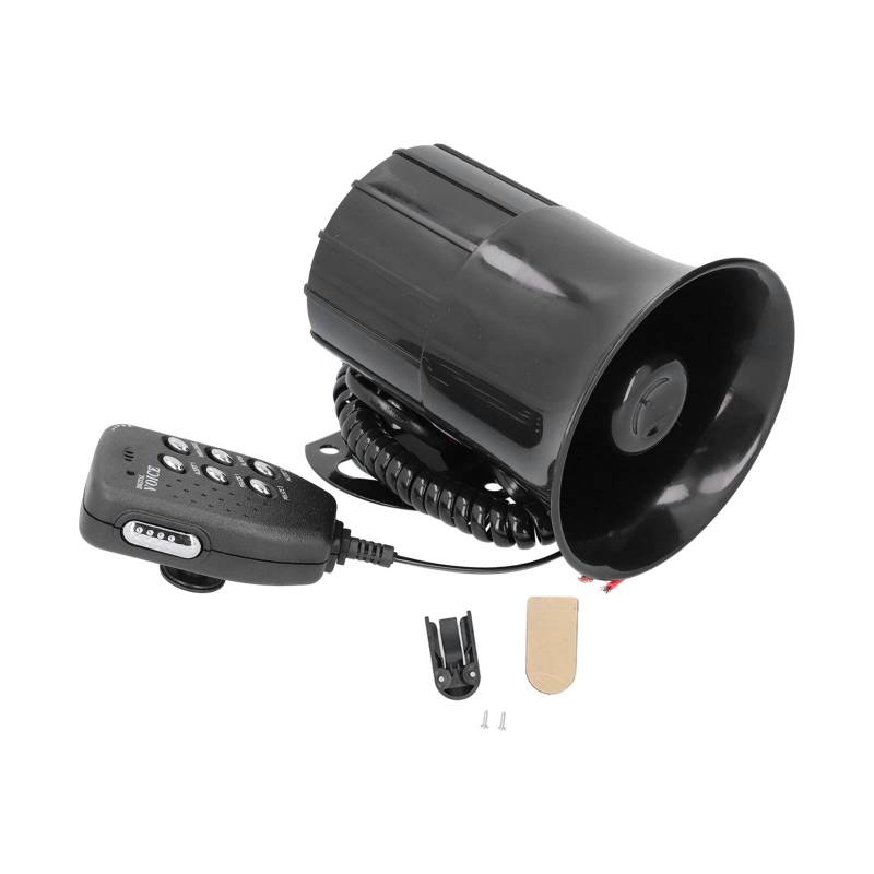 Auto-Megaphon, 12V 500W 120db Modifiziertes Horn 6 Töne Warnton Hochtöner Warnlautsprecher Passend für Auto-Feuerwehrauto von Akozon