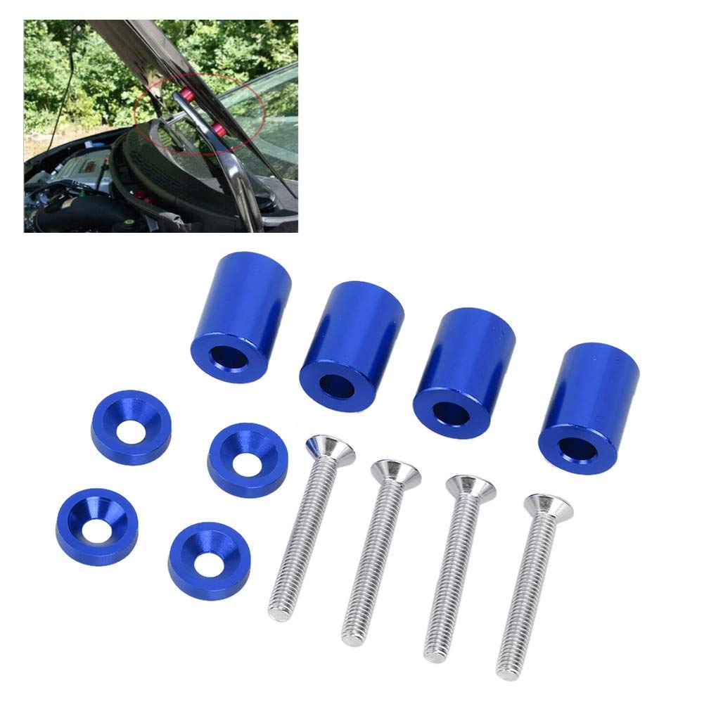 Auto-Motorhauben-Entlüftungs-Abstandshalter aus Aluminiumlegierung für 6-mm-Motoren Professionelles Zubehör für den Einsatz (Blue) von Akozon