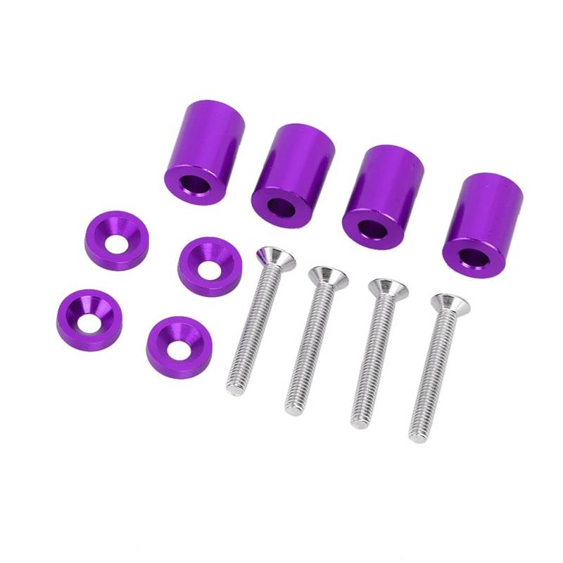 Auto-Motorhauben-Entlüftungs-Abstandshalter aus Aluminiumlegierung für 6-mm-Motoren Professionelles Zubehör für den Einsatz (Purple) von Akozon