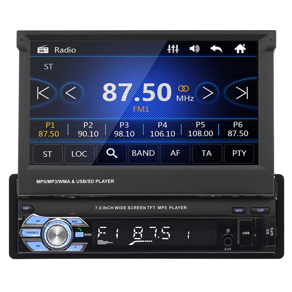 Auto-Player, 7-Zoll-Auto-Multimedia-Player 9601G Verbesserter Auto-Stereo-MP5-Player, Navigation, RDS, AM, FM-Radio, Karte, MP3-Player von Akozon