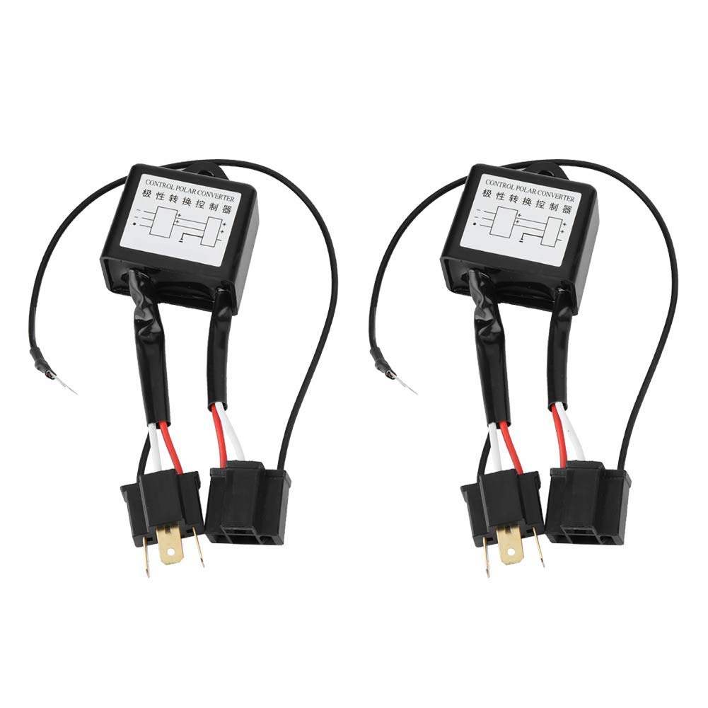 Auto Polar Konverter 2pcs LED Negativ Konverter Polar Negativ Schalter Kabelbaum Adapter u ekehrte Polarität für H4 von Akozon