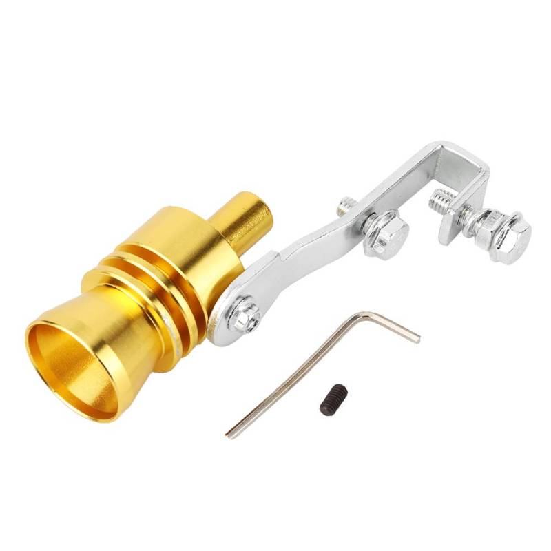 Auto Turbo Sound Whistle, Akozon Aluminiumlegierung Car Turbine Whistle Abgasrohr Lautsprecher Endrohr Blow-off Ventil Auto Motorrad Modifiziertes Zubehör(Gold) von Akozon