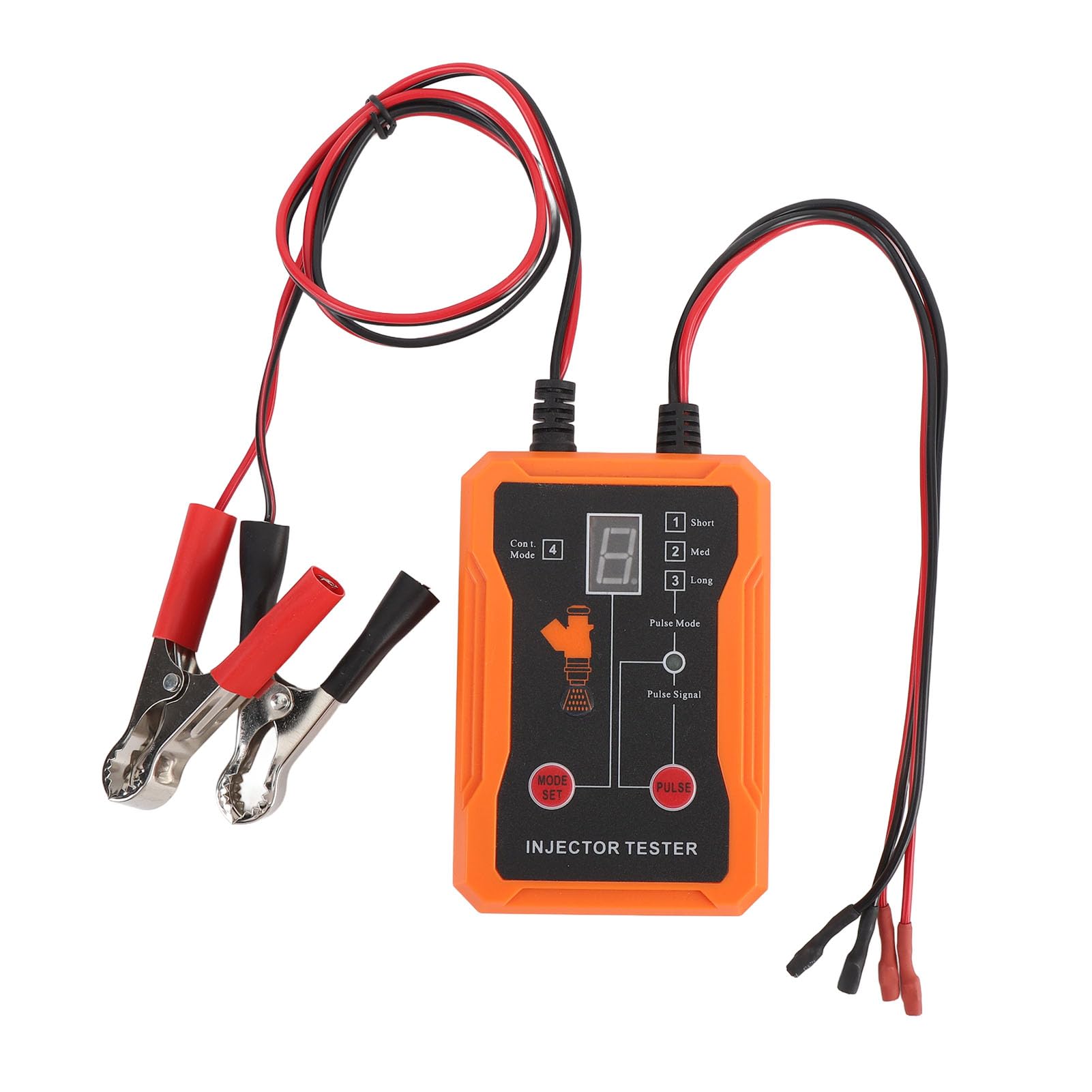 Autokraftstoffinjektor Tester LED -Anzeige 4 Impulsmodi Effektive Fehlerbehebung für Motorraddüsenprüfungskit (ORANGE) von Akozon