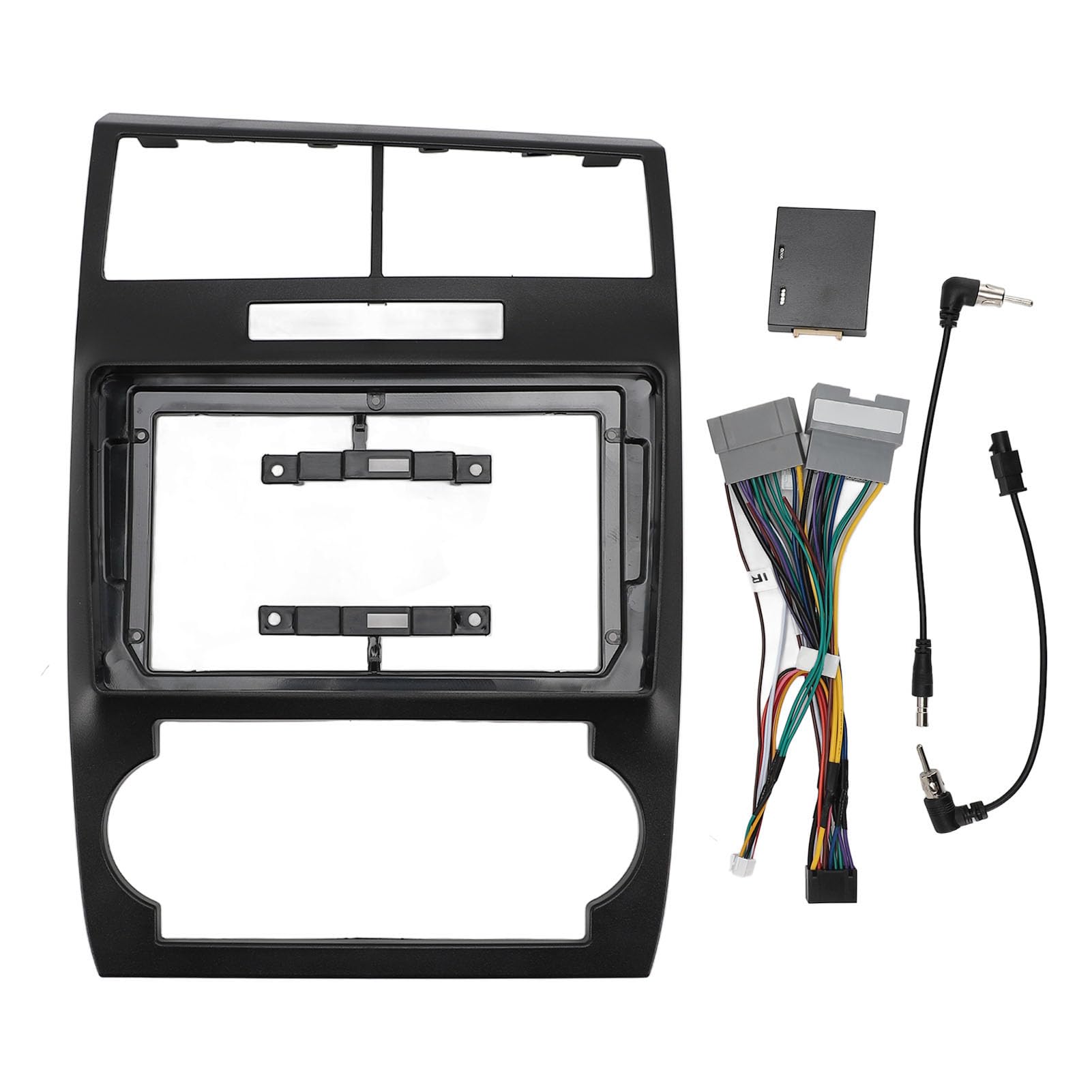 Autoradio-Stereo-Panel-Rahmen, Schützender Navigations-Armaturenbrett-Rahmen für Magnum, Schwarzes ABS-Material (mit Netzkabel) von Akozon