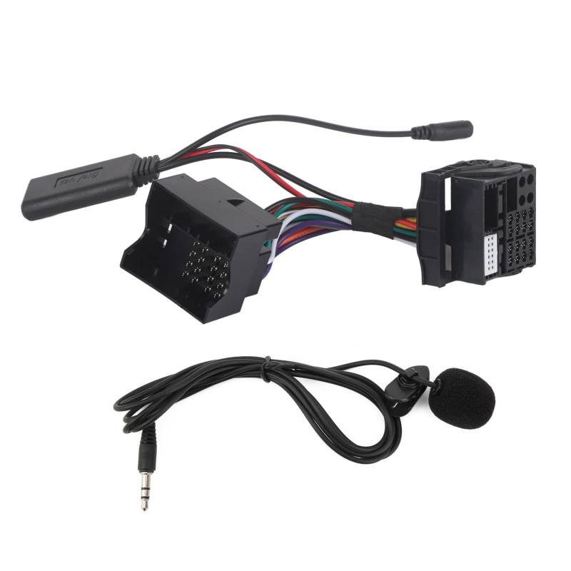 Bluetooth-Freisprecheinrichtung, Audio, Radio, Musik-Adapter, AUX-in-Kabel-Adapter-Stecker-Set mit Mikrofon-Ersatz für RNS 510/RCD 300, Auto-Bluetooth-AUX-Modul, Kabel 150 Cm/59 von Akozon