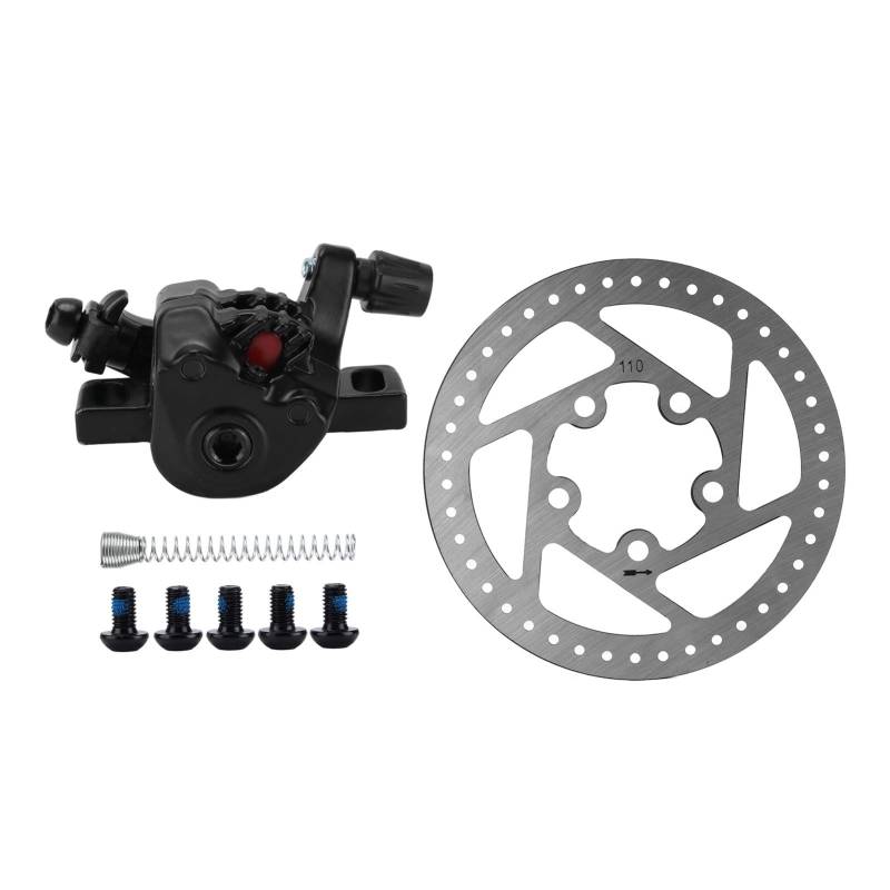 Bremssattel + Bremsscheibe, Aluminiumlegierung und Stahllegierung 110mm Mechanische Scheibenbremse Scheibenbremsensatz Bremssattel Scheibenbremse Ersatzscheibenbremsensatz für von Akozon